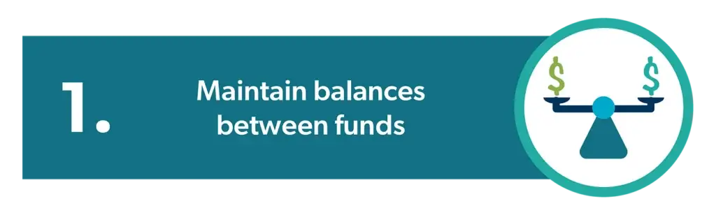 maintain balances between funds text with icon