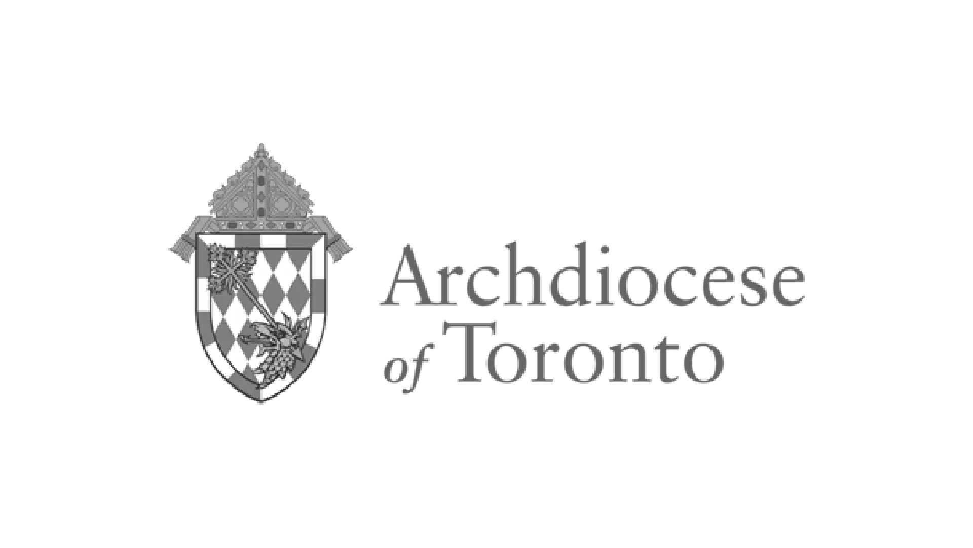 Archdiocese of Toronto text with crest icon in gray