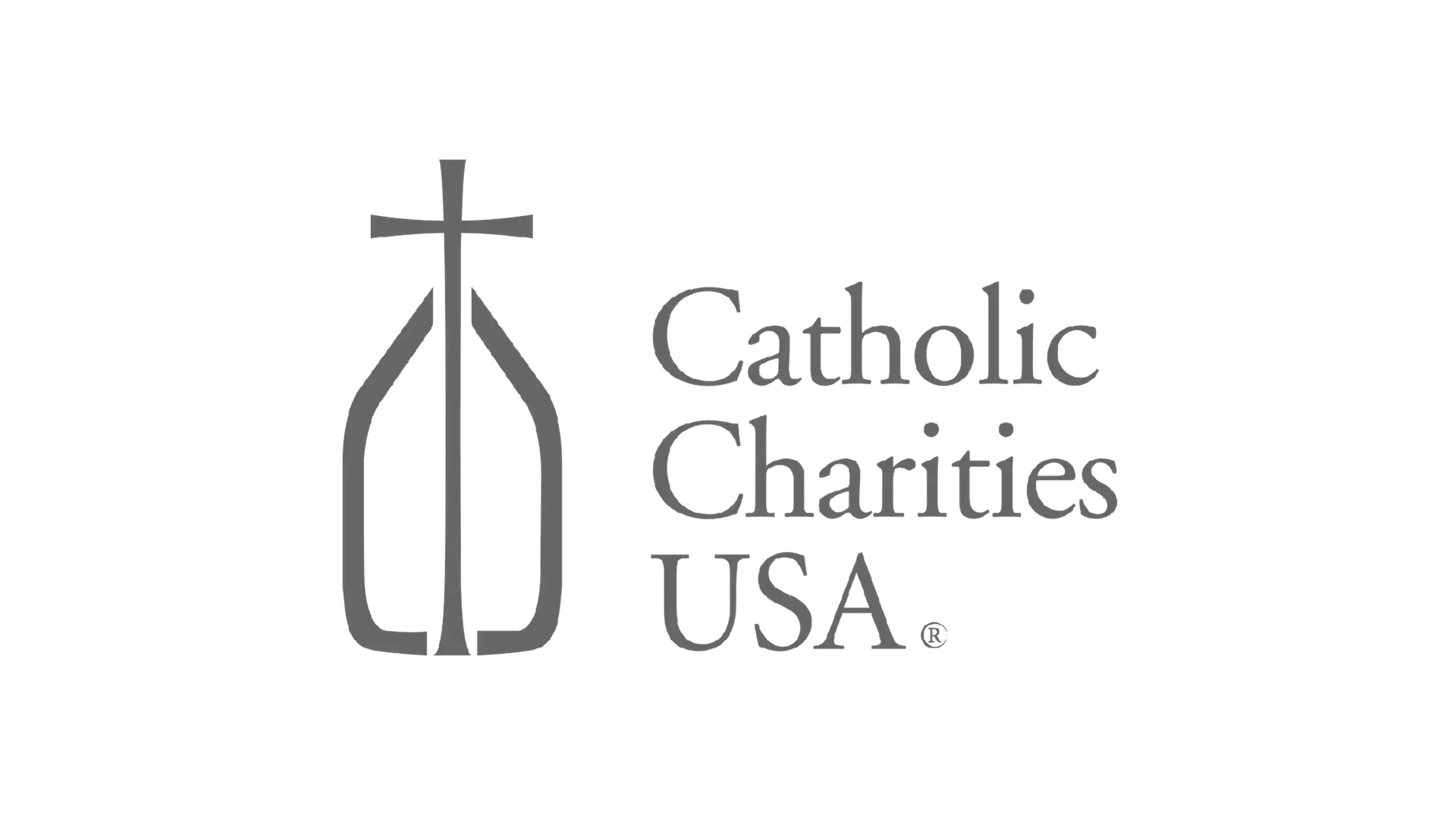 Catholic Charities USA text with logo including cross