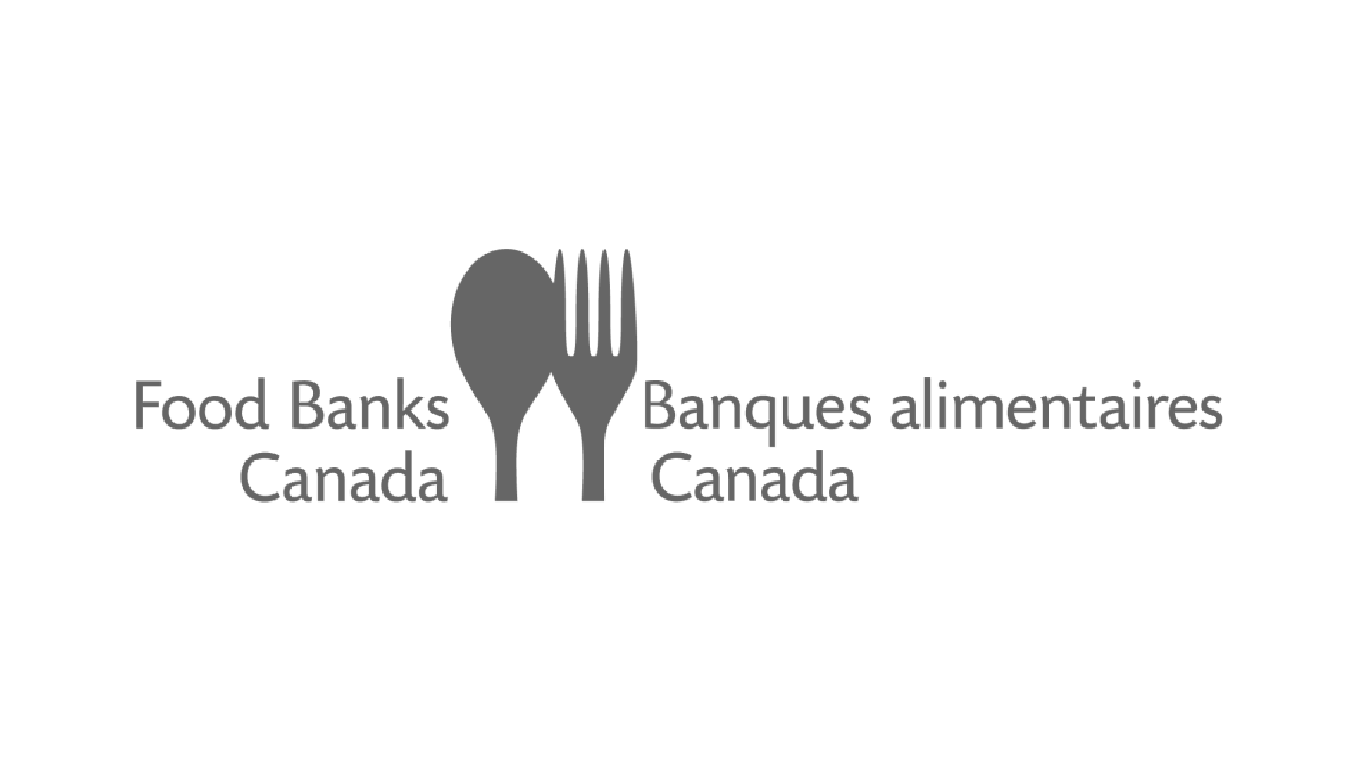 Food Banks Canada text with spoon and fork logo in gray