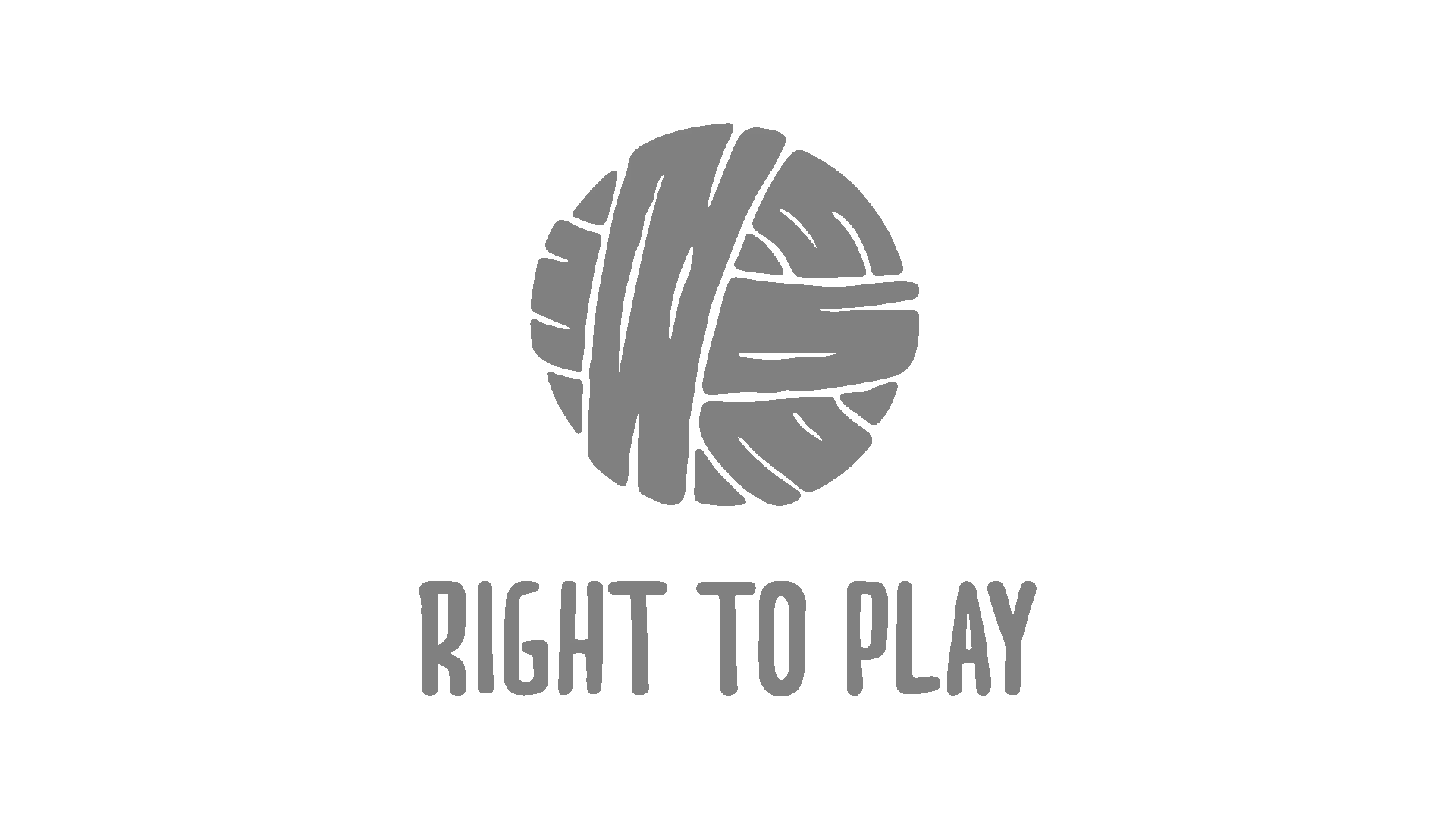 Right to Play text with volleyball logo