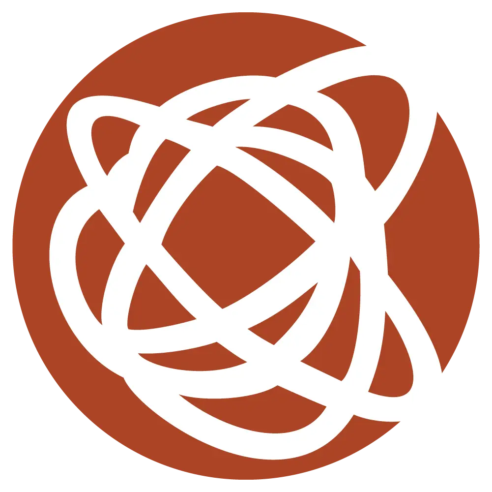 Orange Sylogist logo with white squiggle