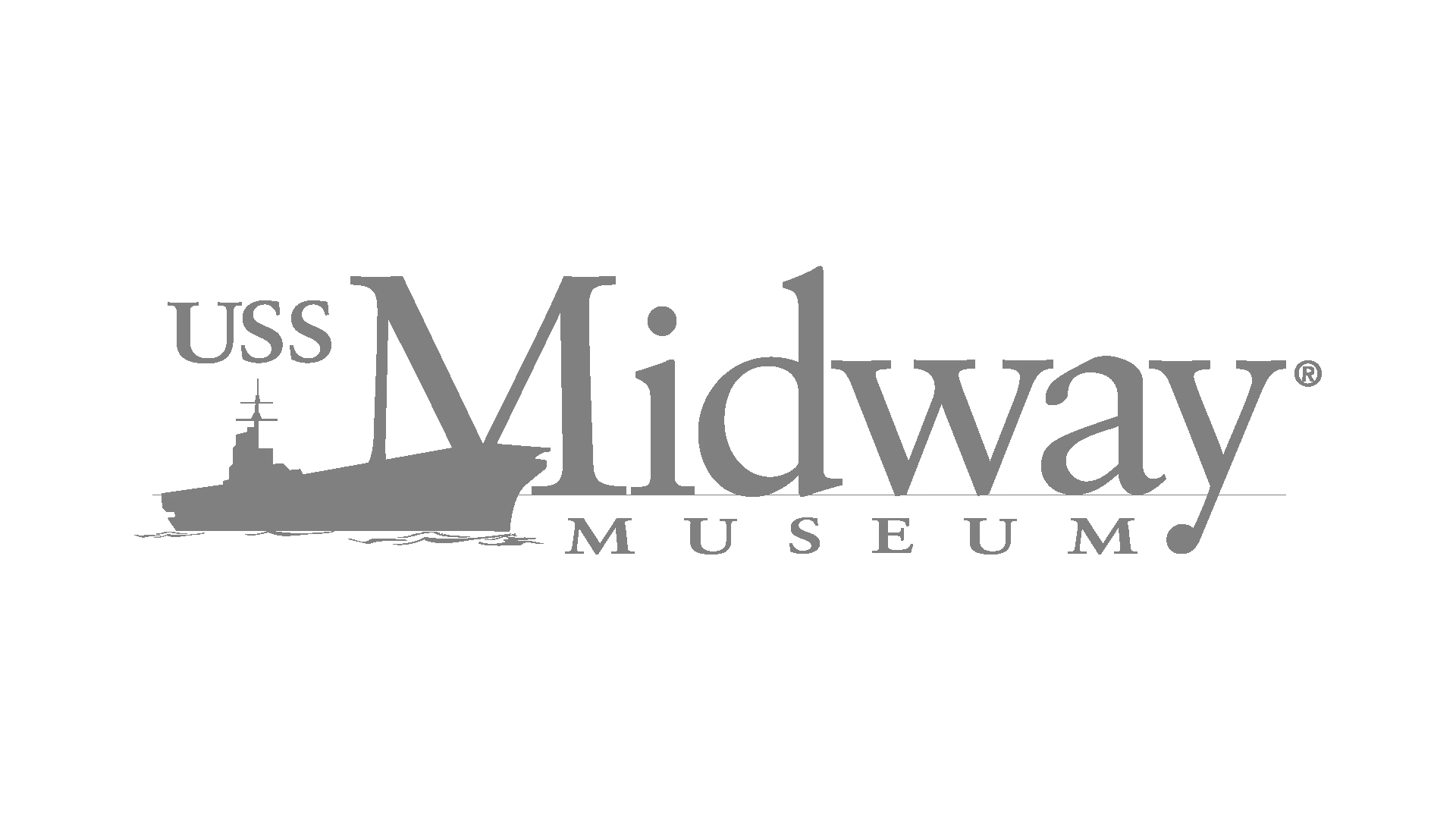 USS Midway Museum logo in gray