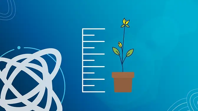 digital image of a plant next to a measuring tape