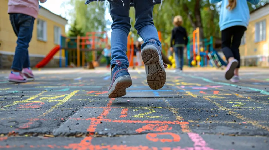 Kids playing on school playground