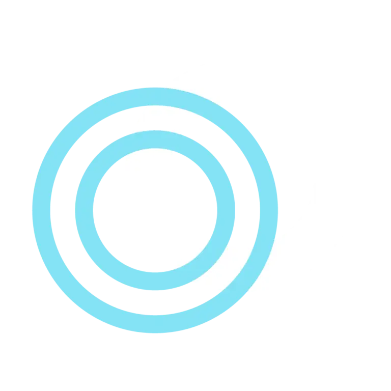 Two overlapping circle white and light teal