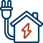 House electricity icon dark blue and teal