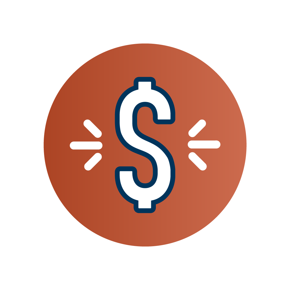 Circle with money symbol