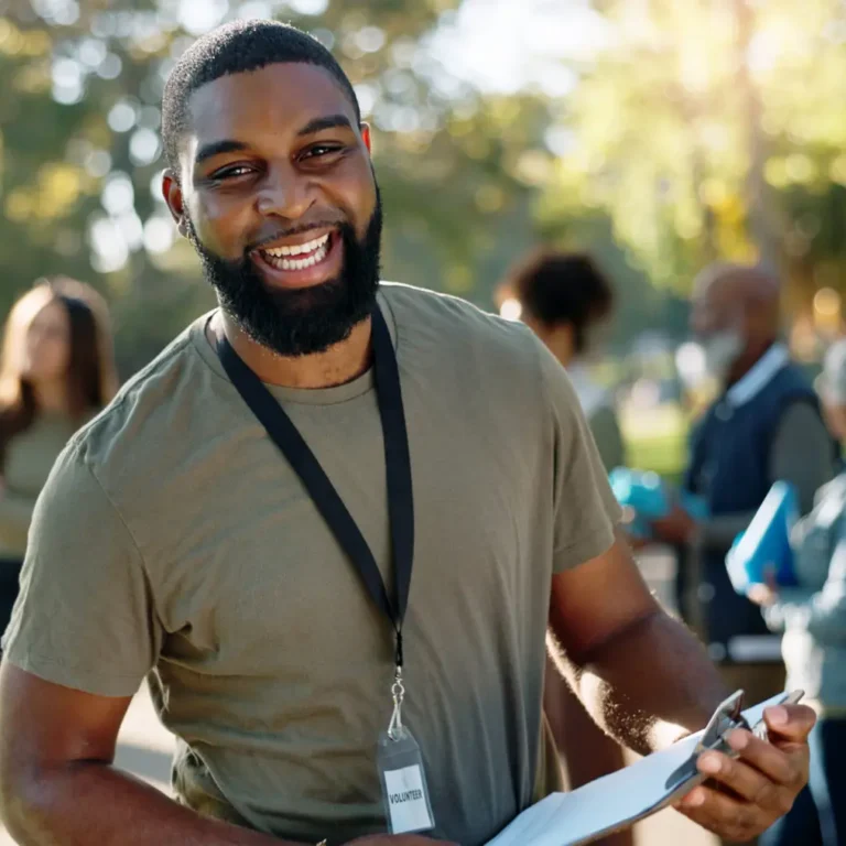 Man holding clipboard